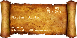 Mutter Ditta névjegykártya
